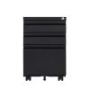 3 Drawer Mobile Locking File Cabinet, Rolling Filing Cabinet for Letter/A4 Size With 5 Wheels - BLACK