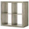 4-Cube Storage Organizer, Solid Black - Rustic Gray