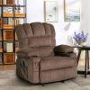 Vanbow.Recliner Chair Massage Heating sofa with USB and side pocket 2 Cup Holders (Brown) - as Pic