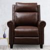 33.5inch Wide Genuine Leather Manual Ergonomic Recliner(Leather material) - as Pic