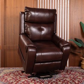 Lehboson Lift Chair Recliners, Electric Power Recliner Chair Sofa for Elderly, (Common, Red Brown) - as Pic