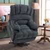 23" Seat Width and High Back Medium Size Blue Chenille Power Lift Recliner Chair with 8-Point Vibration Massage and Lumbar Heating - as Pic