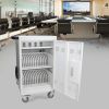 Mobile Charging Cart and Cabinet for Tablets Laptops 30-Device With Combination Lock(White) - as Pic