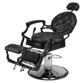 Professional Hydraulic Lift Salon Barber Chair, Hair Beauty Equipment, Modern Styling Salon chair - Black XH - Black