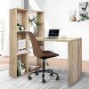 2 in 1 computer desk/ L-shape Desktop with shelves - OAK - MDF