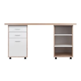 Kenner 3-Pc Modular Desk Set; Reclaimed Wood and White - 18361