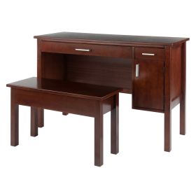 Emmett 2-Pc Desk with Bench; Walnut - 94248