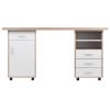 Kenner 3-Pc Modular Desk Set; Reclaimed Wood and White - 18322