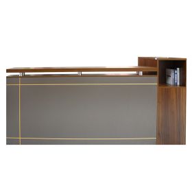 High Quality Solid Wood Reception Desk Modern Office Furniture for Retail Store - Brown - 2400*700*1180mm