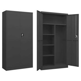 Locker Cabinet Anthracite 35.4"x15.7"x70.9" Steel - Anthracite