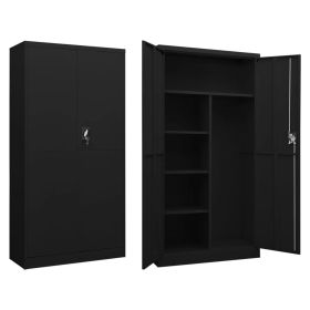 Locker Cabinet Black 35.4"x15.7"x70.9" Steel - Black