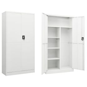 Locker Cabinet White 35.4"x15.7"x70.9" Steel - White