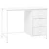 Industrial Desk with Drawers White 41.3"x20.5"x29.5" Steel - White