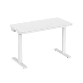 Glass tabletop standing desk White - White