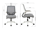 Task office chair with filp up arms; mid-mesh task chair; Max Upload 300lbs - Gray