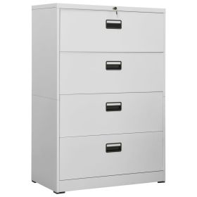 Filing Cabinet Light Gray 35.4"x18.1"x52.8" Steel - Grey