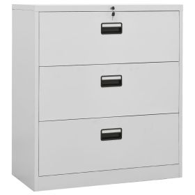 Filing Cabinet Light Gray 35.4"x18.1"x40.6" Steel - Grey