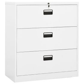 Filing Cabinet White 35.4"x18.1"x40.6" Steel - White