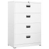 Filing Cabinet White 35.4"x18.1"x52.8" Steel - White