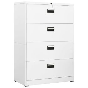 Filing Cabinet White 35.4"x18.1"x52.8" Steel - White