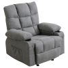 Vanbow.Recliner Chair Massage Heating sofa with USB and side pocket, 2 Cup Holders (SMOKYGREY) - as Pic