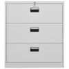 Filing Cabinet Light Gray 35.4"x18.1"x40.6" Steel - Grey