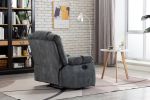 Recliner Chair Overstuffed, Manual Reclining Single Couch Wide Seat with Thickened Headrest and Back (Gray) - as Pic