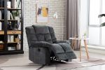 Recliner Chair Overstuffed, Manual Reclining Single Couch Wide Seat with Thickened Headrest and Back (Gray) - as Pic