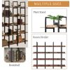 5 Tier Bookcase Home Office Open Bookshelf, Vintage Industrial Style Shelf with Metal Frame, MDF Board - Brown