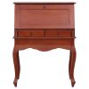 Secretary Desk Brown 30.7"x16.5"x40.6" Solid Mahogany Wood - Brown