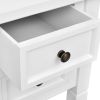 White Writing Desk with 5 Drawers - White