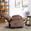 Vanbow.Recliner Chair Massage Heating sofa with USB and side pocket 2 Cup Holders (Brown) - as Pic