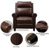 33.5inch Wide Genuine Leather Manual Ergonomic Recliner(Leather material) - as Pic