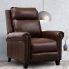 33.5inch Wide Genuine Leather Manual Ergonomic Recliner(Leather material) - as Pic