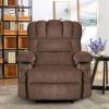 Vanbow.Recliner Chair Massage Heating sofa with USB and side pocket 2 Cup Holders (Brown) - as Pic