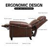 33.5inch Wide Genuine Leather Manual Ergonomic Recliner(Leather material) - as Pic