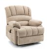 23" Seat Width and High Back Large Size Beige Chenille Power Lift Recliner Chair with 8-Point Vibration Massage and Lumbar Heating - as Pic