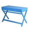 Lift Desk with 2 Drawer Storage; Computer Desk with Lift Table Top; Adjustable Height Table for Home Office; Living Room; BLUE - pic