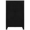 Office Cabinet with Mesh Doors Industrial Black 29.5"x15.7"x47.2" Steel - Black