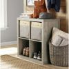 4-Cube Storage Organizer, Solid Black - Rustic Gray