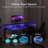 EVAJOY Home Office Computer Desk with File Drawer, LED Strip, Power Outlet - as picture