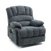 23" Seat Width and High Back Medium Size Blue Chenille Power Lift Recliner Chair with 8-Point Vibration Massage and Lumbar Heating - as Pic