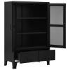 Office Cabinet with Mesh Doors Industrial Black 29.5"x15.7"x47.2" Steel - Black