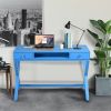 Lift Desk with 2 Drawer Storage; Computer Desk with Lift Table Top; Adjustable Height Table for Home Office; Living Room; BLUE - pic