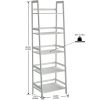 WTZ Bookshelf; Ladder Shelf; 5 Tier Bamboo Bookcase; Modern Open Book Case for Bedroom; Living Room; - default