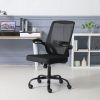 GIVENUSMYF Modern Simple Office Chair, Computer Chair Home, Ergonomic Bow Seat Staff Mesh Chair Conference Chair (Mesh Black) - black