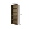 5-Shelf Bookcase with Adjustable Shelves, Canyon Walnut - Rustic Oak