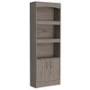 Tucson 2 Piece Office Set, Bookcase + Desk , Light Gray - Light Gray