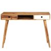 Writing Desk 43.3"x21.7"x29.9" Solid Sheesham Wood - White