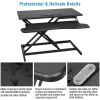 Height Adjustable Standing Desk Converter Workstation Sit Stand Dual Monitor Laptop Desk Riser Tabletop - Black